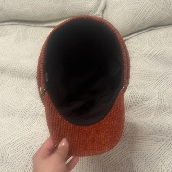 Corduroy Newsboy Cap in Rust - Picture 3 of 6